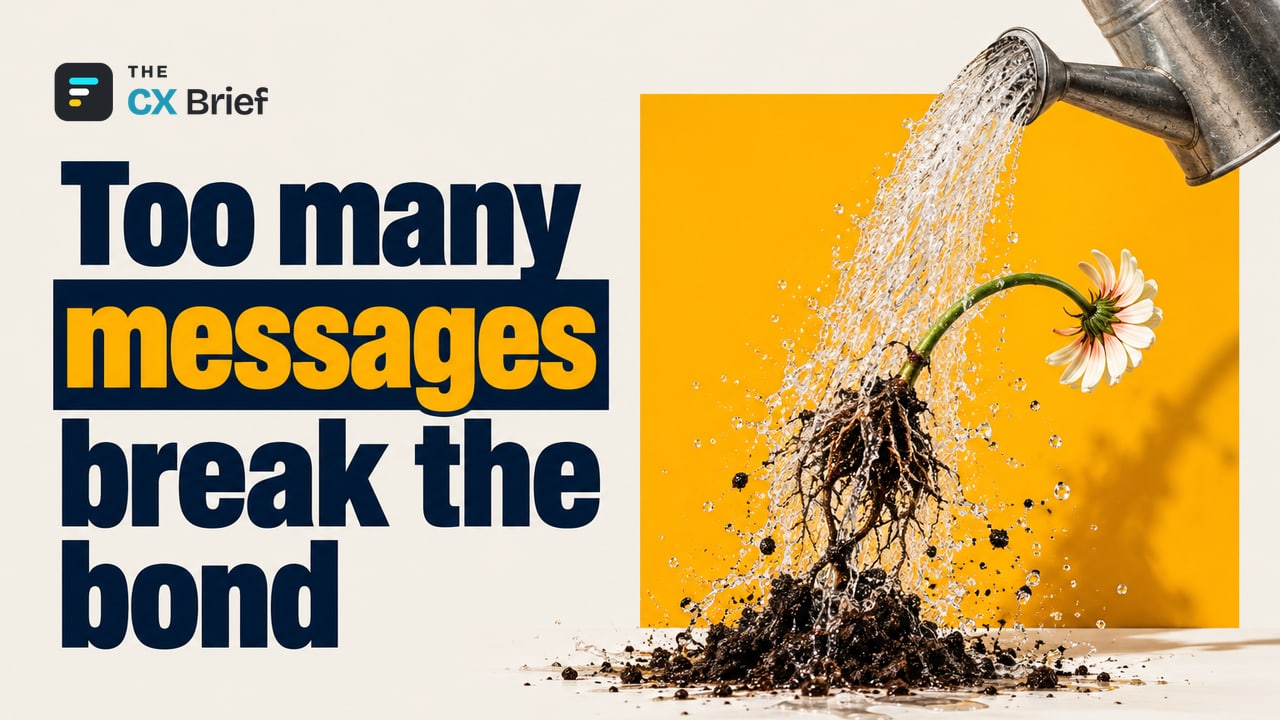 Too many messages break the bond — 2026 Adobe AI and Digital Trends Report. Excess water from a watering can uproots the very flower it is trying to nourish.