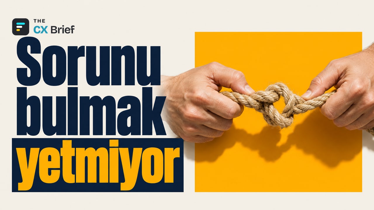 Sorunu bulmak yetmiyor — Bill Staikos: Müşteri deneyimine sorunu bulmakla yetinmeyen, çözene kadar sahiplenen bir rol gerekiyor. İki insan eli, kalın bir halattaki son düğümü çözerek halatı yeniden düzleştiriyor.
