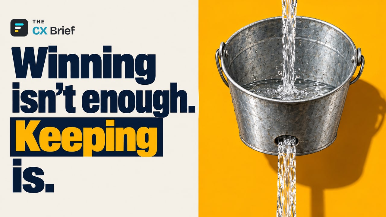 Winning isn’t enough. Keeping is. — Forrester sorts brands into four groups by how well they attract new customers and keep them satisfied. Water drains through a wide hole in the bottom of a bucket as fast as it is poured in from above.