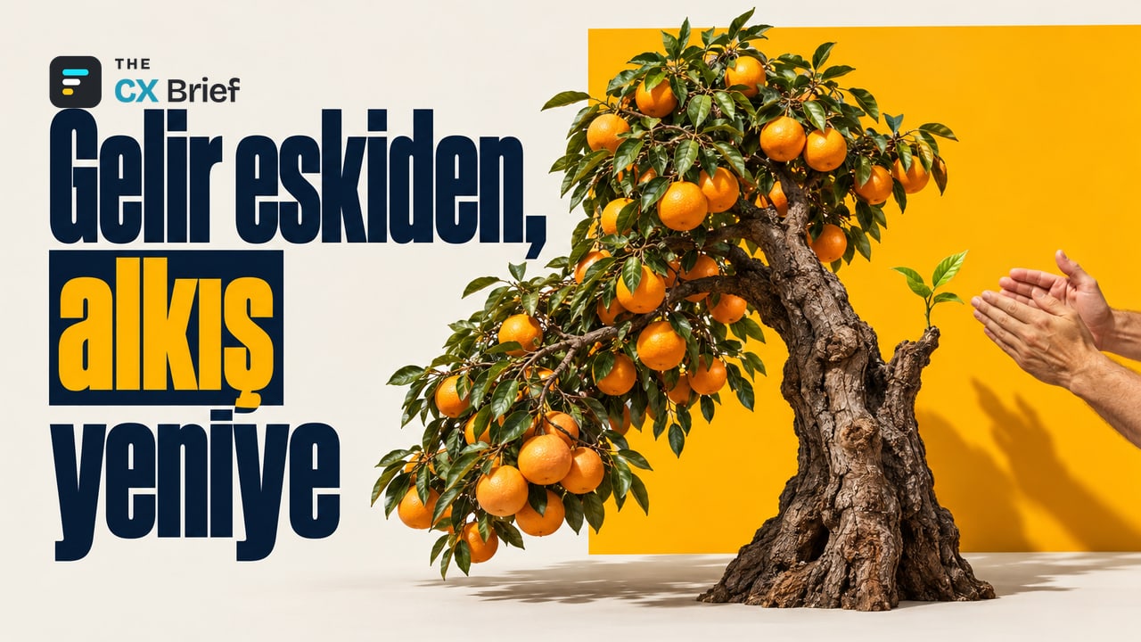 Gelir eskiden, alkış yeniye — Forrester: Müşteriyi elde tutma başarısı, yeni müşteri kazanmak kadar kutlanmıyor. Meyvelerle dolu olgun bir ağacın yanından çıkan küçücük yeni filiz, uzanan ellerden alkış alıyor.