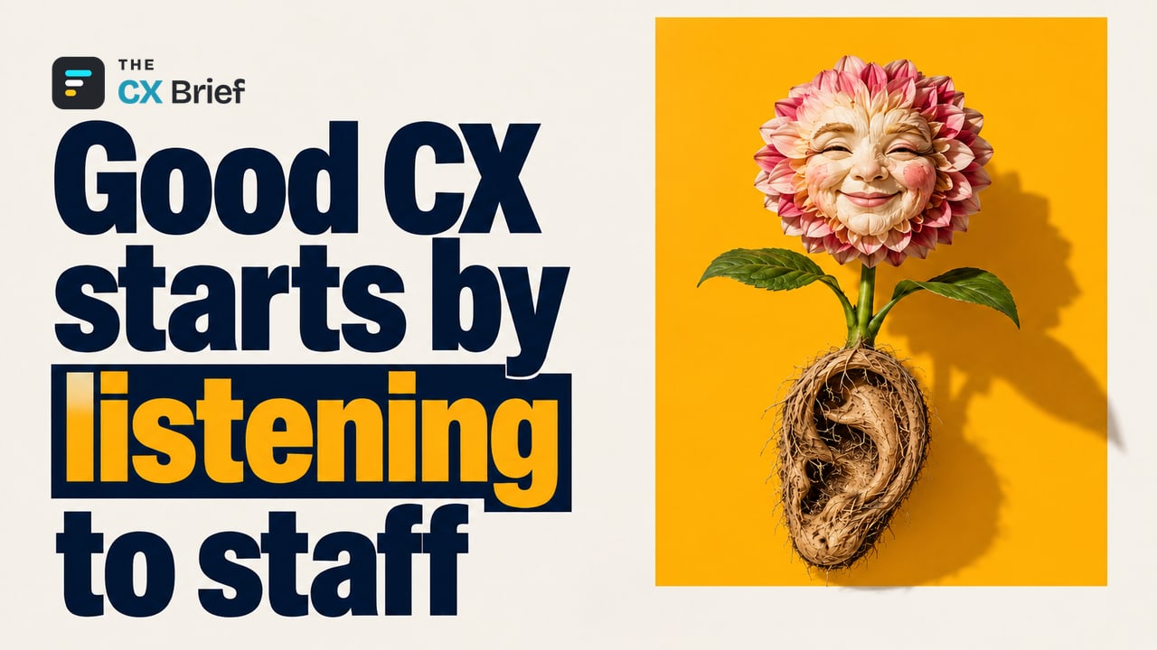 Good CX starts by listening to staff — Four winners at the UK Customer Experience Awards: Good experience starts with employees. A single plant whose roots form a human ear blooms into a smiling face.