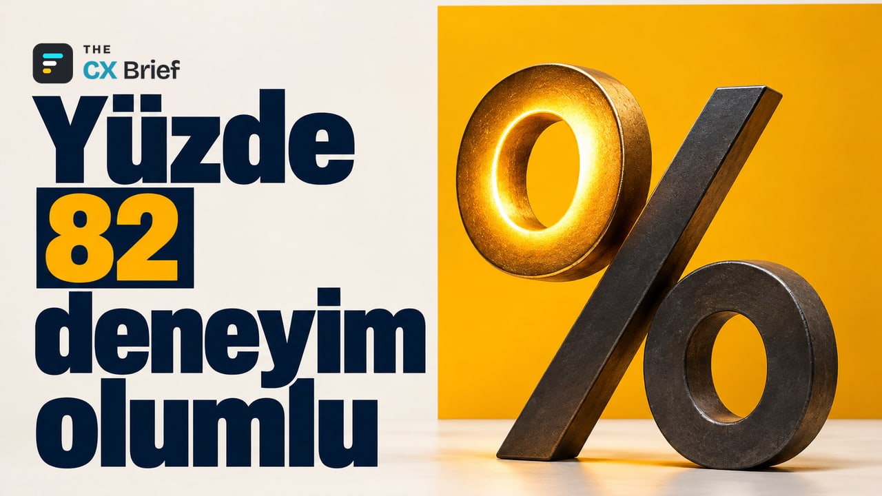 Yüzde 82 deneyim olumlu — Great Place To Work: Liste kapsamındaki kurumlarda kadın çalışanların %82'si deneyimini olumlu buluyor. Yüzde sembolünün iki halkasından biri altın parıltısıyla parlıyor, diğeri sönük.