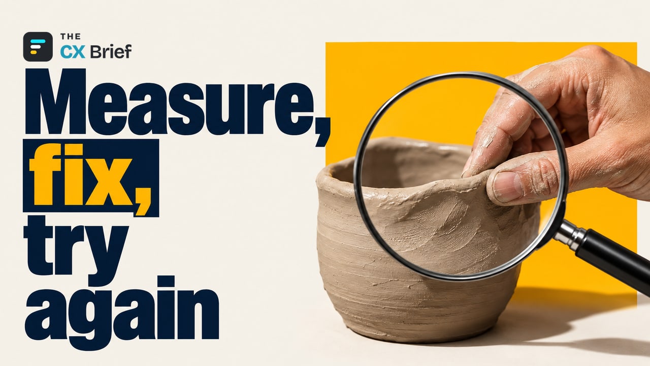 Measure, fix, try again — Hayat Kimya tests its products, packaging and ads in its own lab with a model that measures consumer response. Under a magnifying glass, a hand straightens the crooked rim of a soft clay cup while it can still be shaped.