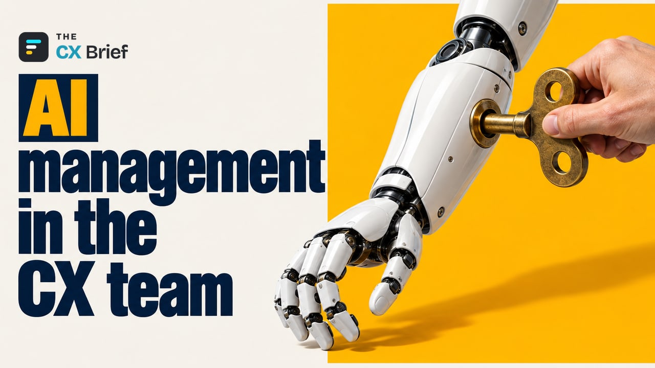 AI management in the CX team — The job of managing AI agents is moving from IT to the customer experience team. A person turning a robot arm with a wrench.