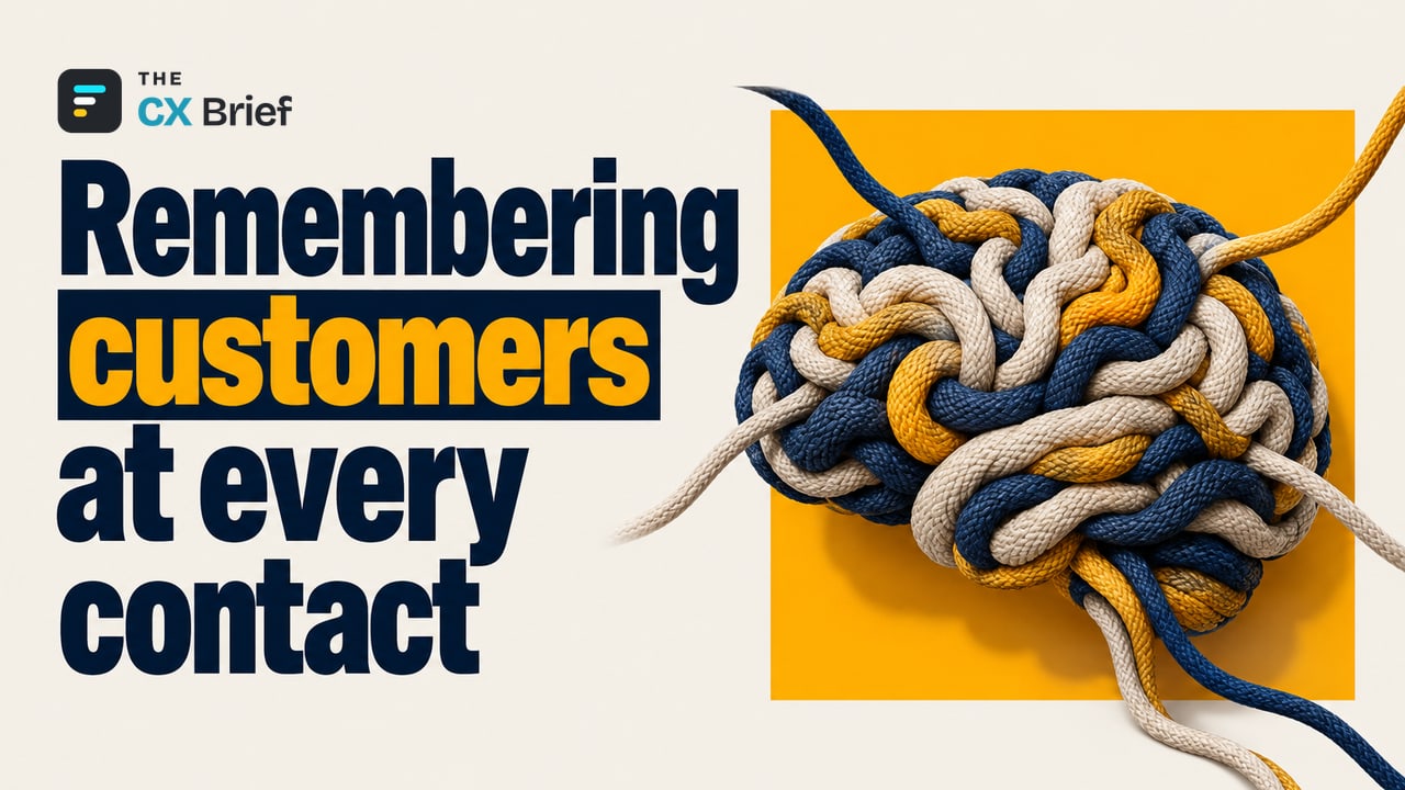 Remembering customers at every contact — Microsoft Dynamics 365 and the New Era of CX: CRM Becomes the Memory Behind Customer Experience. Separate strands are woven into the shape of a single brain, becoming a shared customer memory.