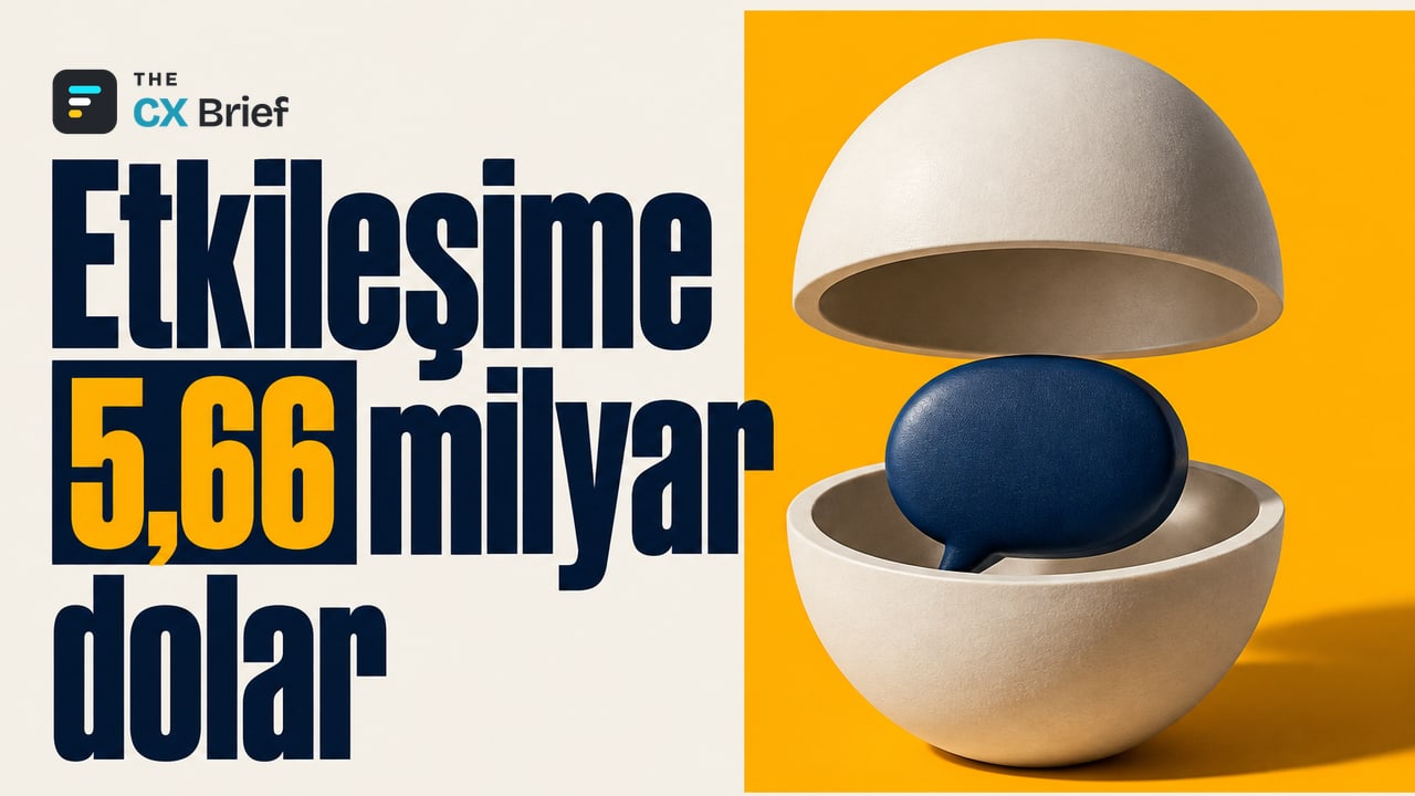 Etkileşime 5,66 milyar dolar — Salesforce, Braze'i yaklaşık 5,66 milyar dolar kurumsal değerle satın almayı kabul etti. İkiye açılmış büyük bir kürenin içindeki konuşma balonu, kapanmak üzere havada bekleyen üst yarının altında duruyor.