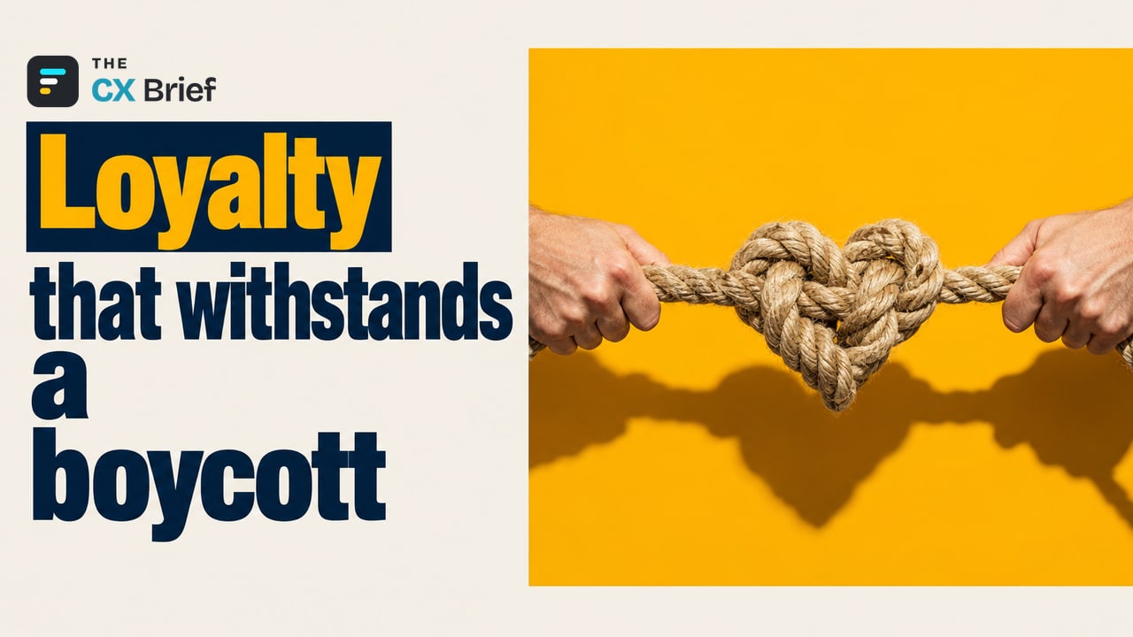 Loyalty that withstands a boycott — The Wall Diplomatic Crises Couldn't Breach: Customer Loyalty. A heart-shaped rope knot, pulled from both ends, grows tighter the more it is stretched.