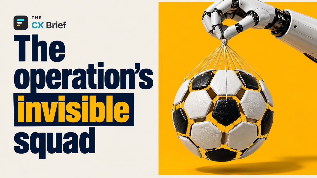 The operation's invisible squad — The World Cup's Invisible Squad. Using strings that run from a single point, a robotic hand holds together the separated pieces of a soccer ball in midair.